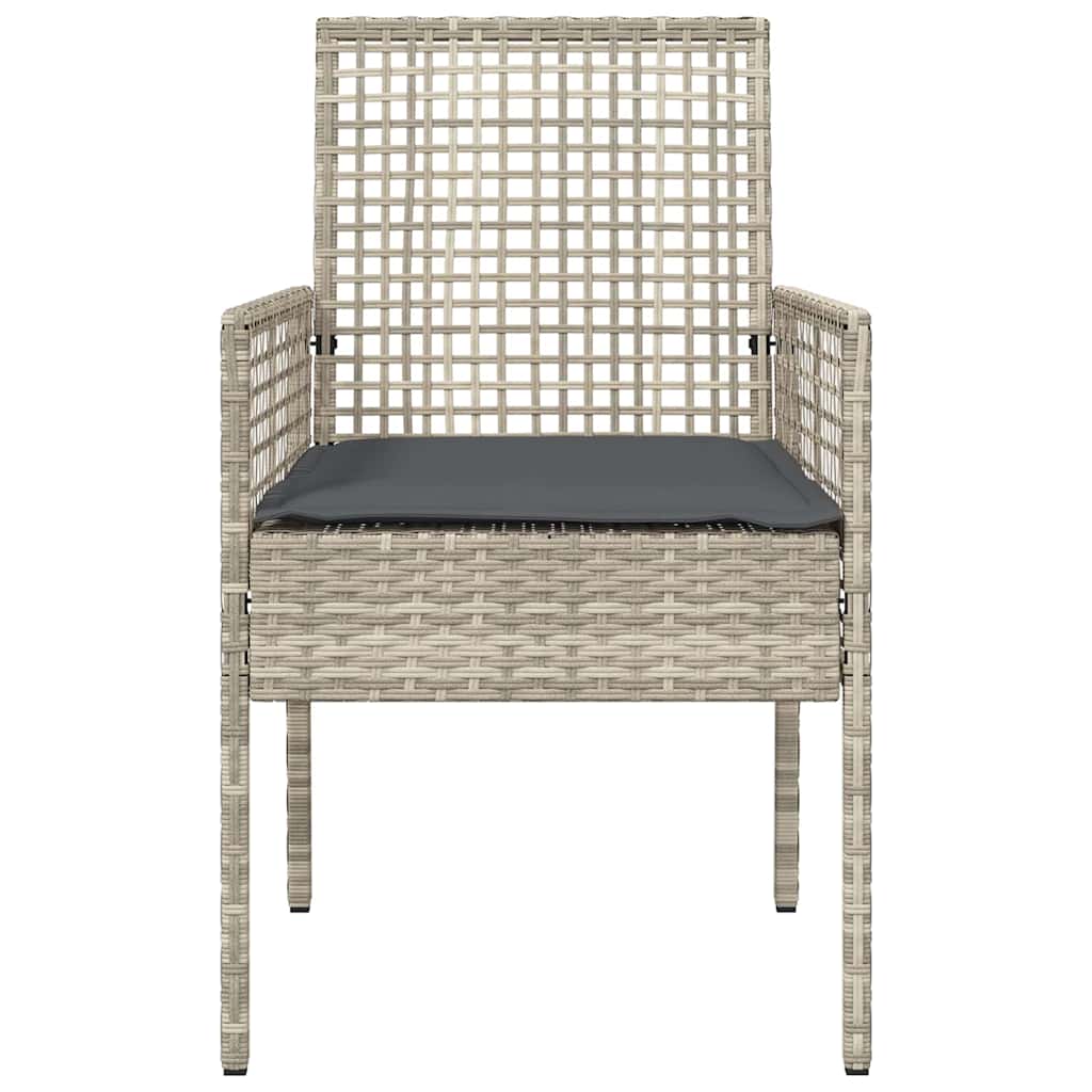 Tuinstoel 2 pcs Lichtgrijs 55 x 53 x 85 cm poly rattan is nu te koop bij PeponiXL, paradijselijk wonen!