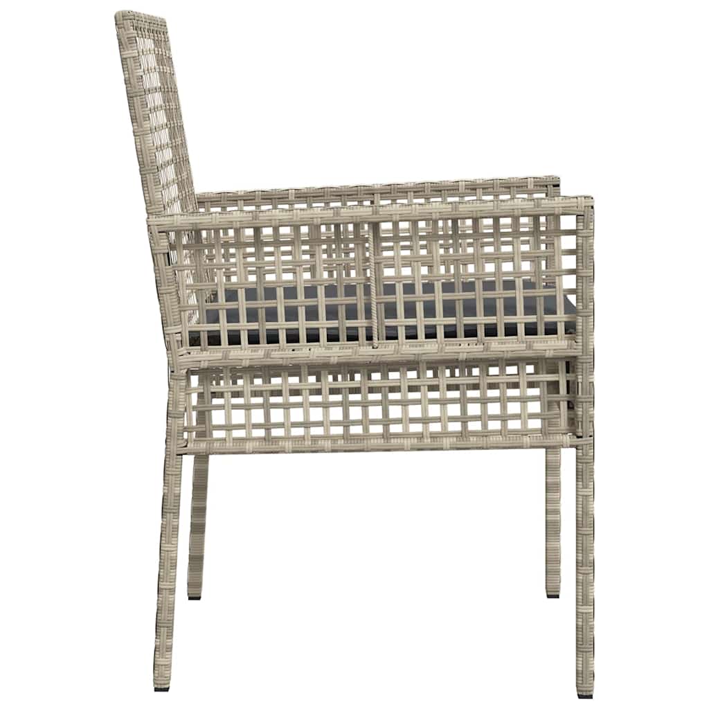 Tuinstoel 2 pcs Lichtgrijs 55 x 53 x 85 cm poly rattan is nu te koop bij PeponiXL, paradijselijk wonen!