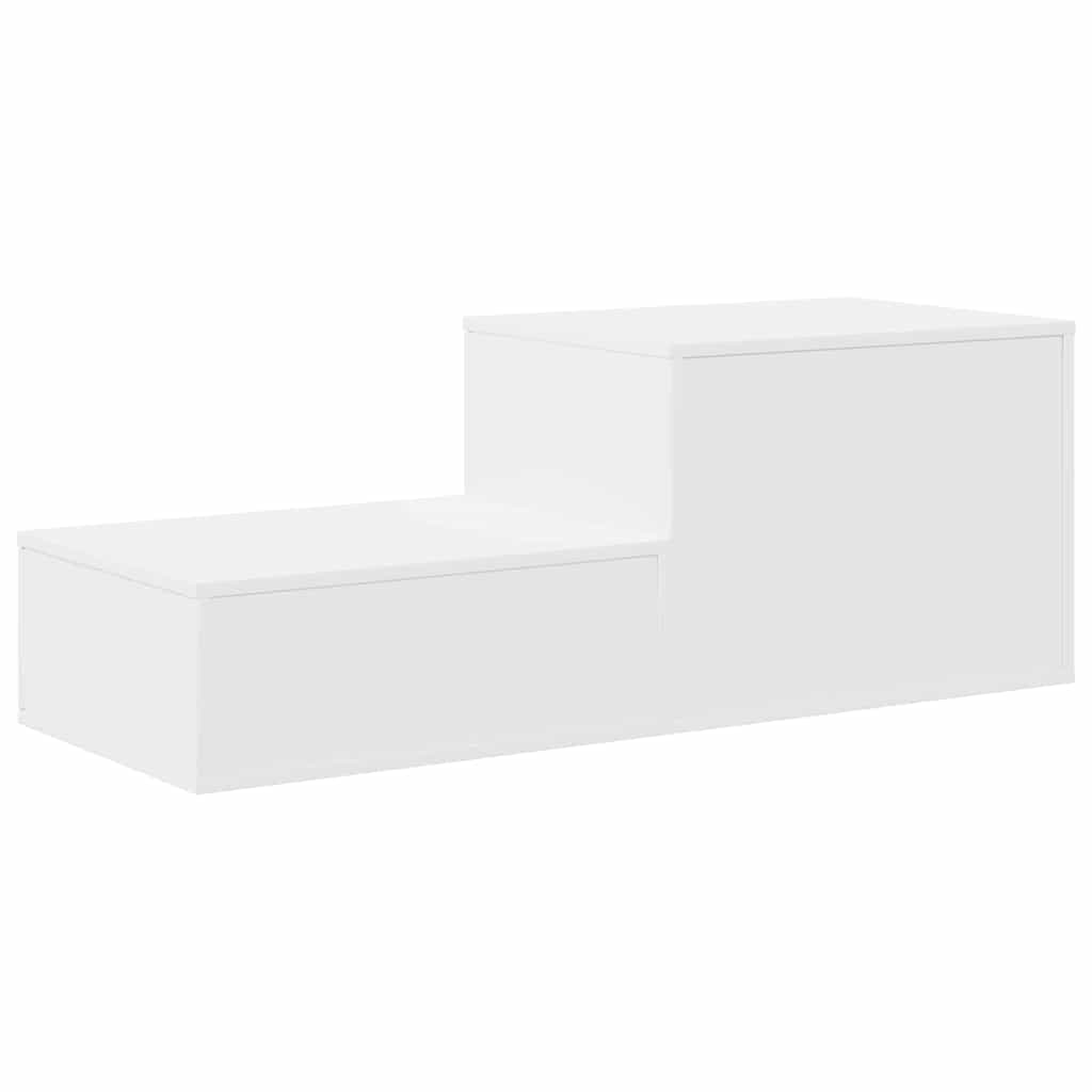 Opbergkast 2 pcs Wit 127 x 41 x 40 cm Bewerkt hout is nu te koop bij PeponiXL, paradijselijk wonen!
