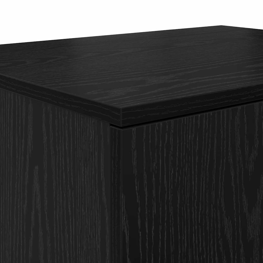 Opbergkast 2 pcs Zwart Eiken 127 x 41 x 40 cm Bewerkt hout is nu te koop bij PeponiXL, paradijselijk wonen!