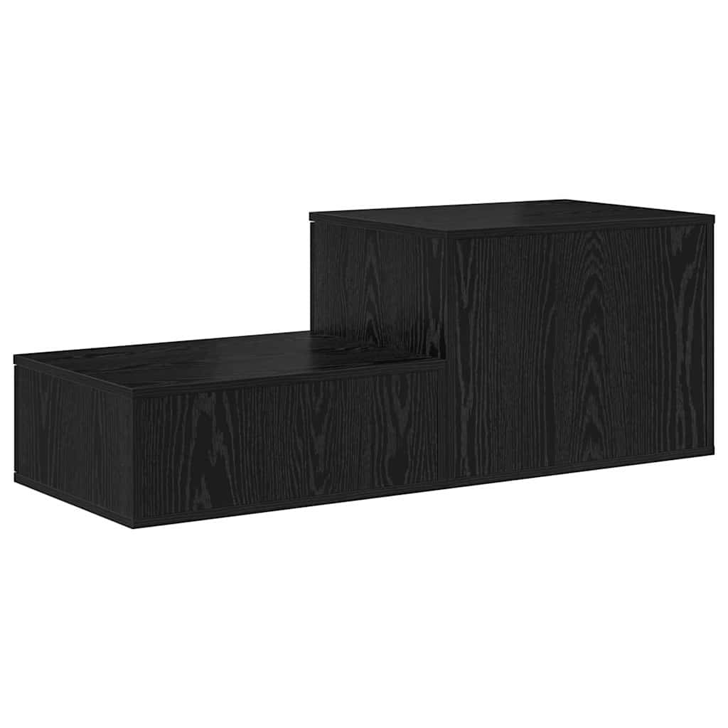 Opbergkast 2 pcs Zwart Eiken 127 x 41 x 40 cm Bewerkt hout is nu te koop bij PeponiXL, paradijselijk wonen!