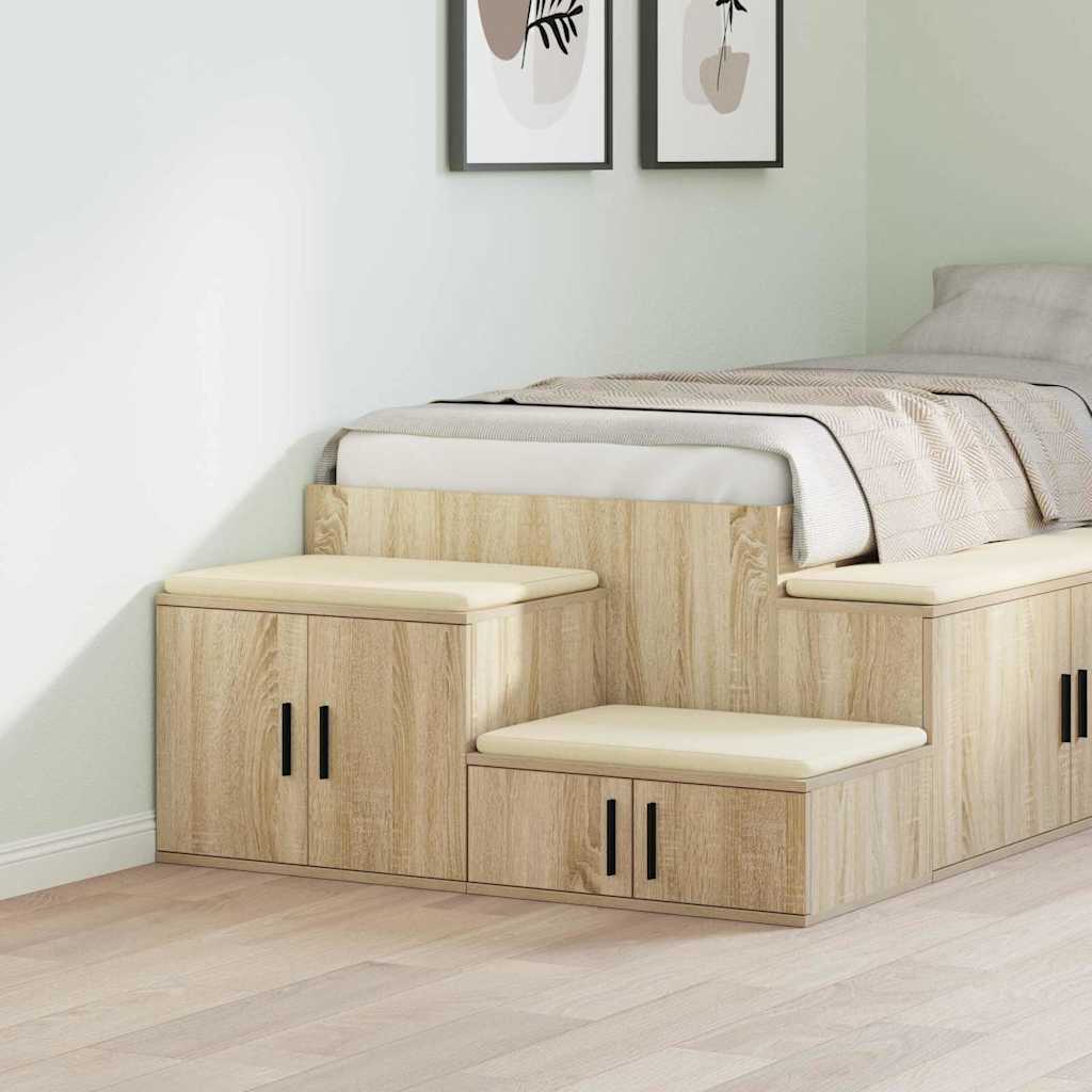 Opbergkast 2 pcs Sonoma Eiken 127 x 41 x 40 cm Bewerkt hout is nu te koop bij PeponiXL, paradijselijk wonen!