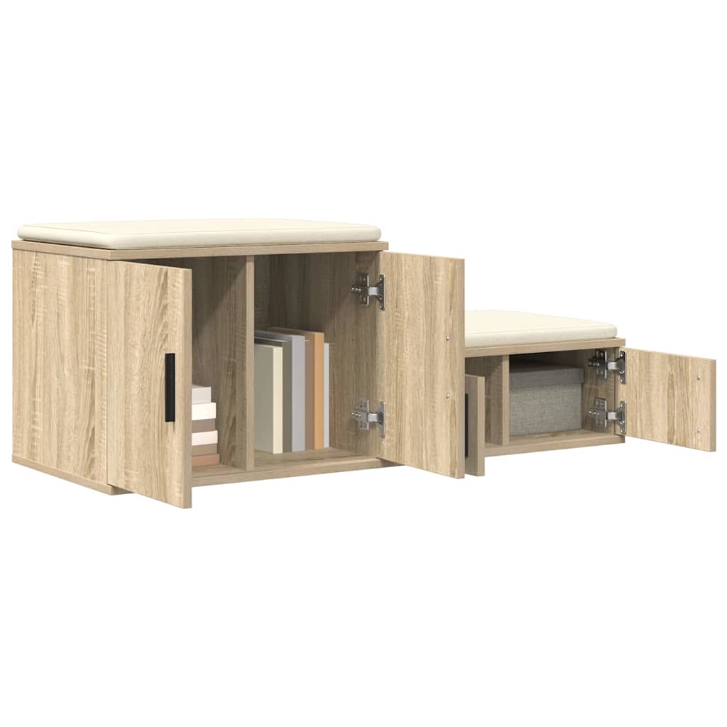 Opbergkast 2 pcs Sonoma Eiken 127 x 41 x 40 cm Bewerkt hout is nu te koop bij PeponiXL, paradijselijk wonen!
