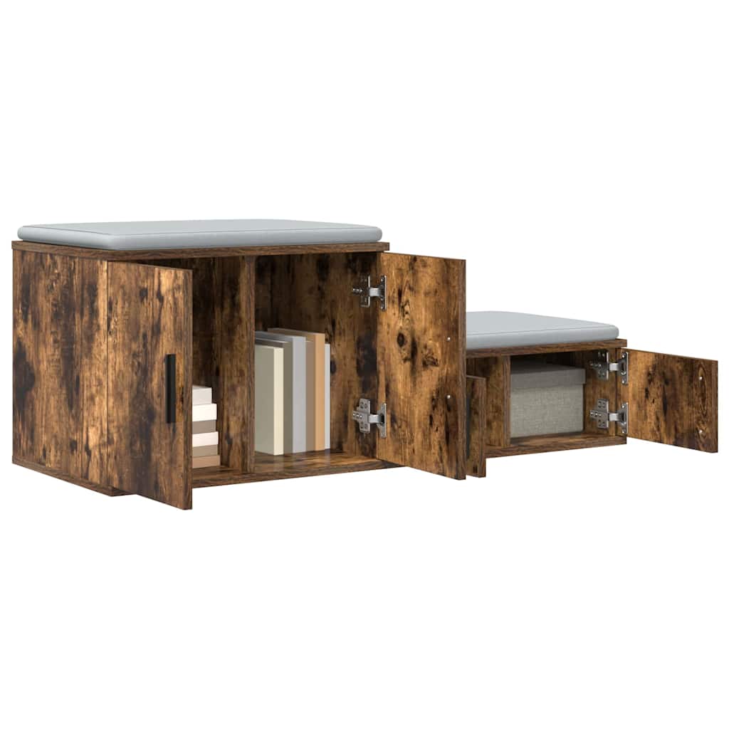 Opbergkast 2 pcs Gerookt eiken 127 x 41 x 40 cm Bewerkt hout is nu te koop bij PeponiXL, paradijselijk wonen!