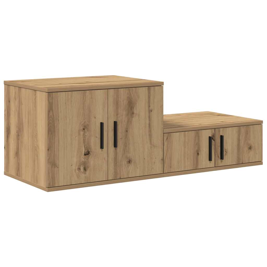 Opbergkast 2 pcs Artisan Eiken 127 x 41 x 40 cm Bewerkt hout is nu te koop bij PeponiXL, paradijselijk wonen!