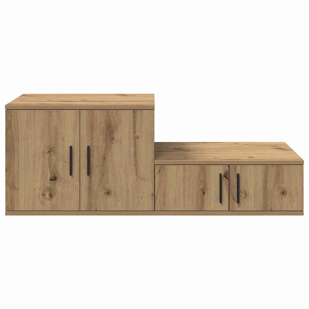 Opbergkast 2 pcs Artisan Eiken 127 x 41 x 40 cm Bewerkt hout is nu te koop bij PeponiXL, paradijselijk wonen!