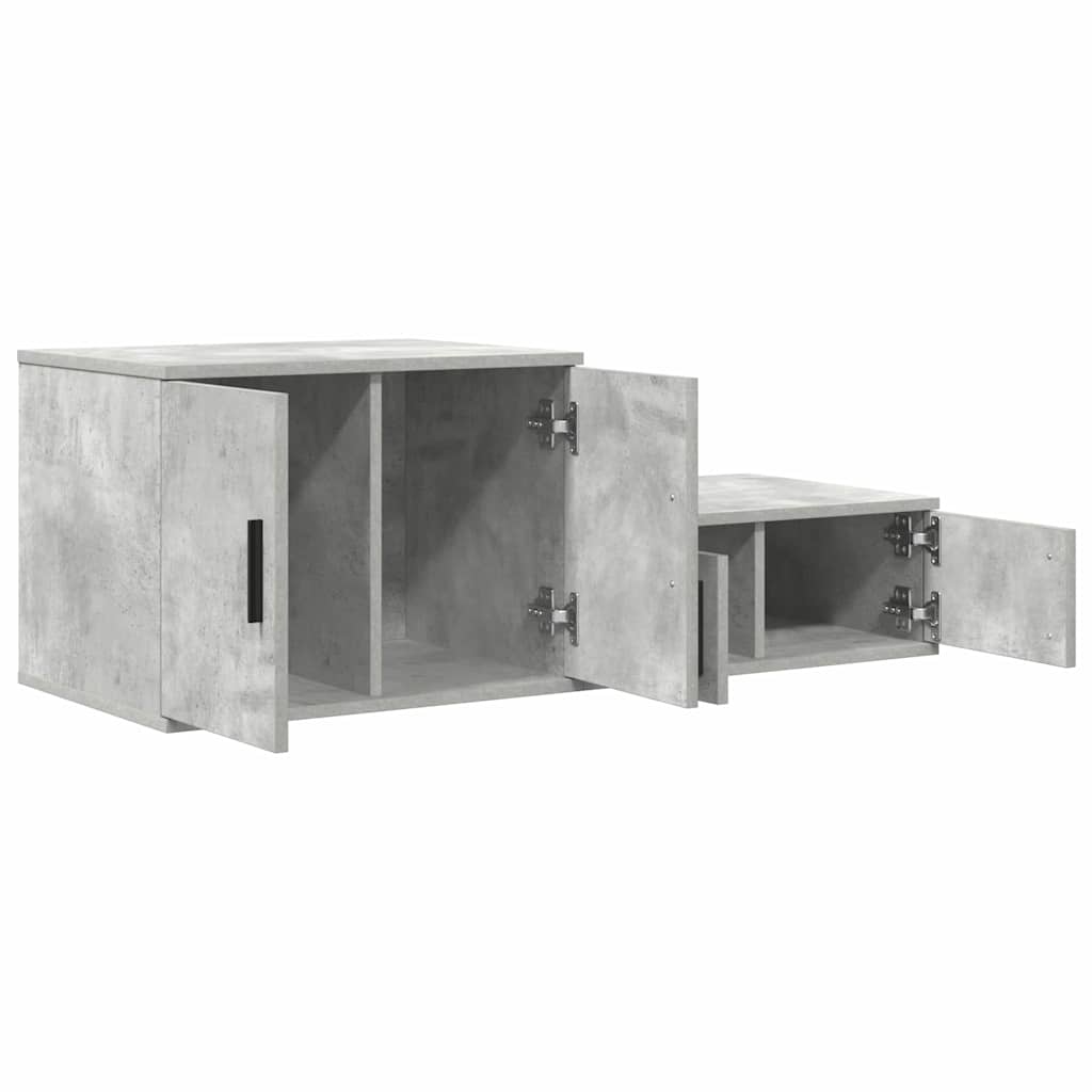 Opbergkast 2 pcs Beton Grijs 118 x 41 x 40 cm Bewerkt hout is nu te koop bij PeponiXL, paradijselijk wonen!