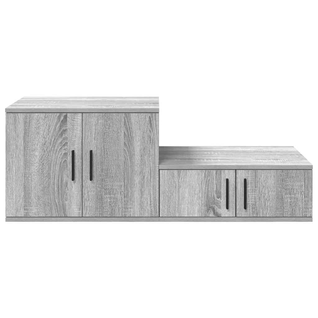 Opbergkast 2 pcs Grijs Sonoma 118 x 41 x 40 cm Bewerkt hout is nu te koop bij PeponiXL, paradijselijk wonen!