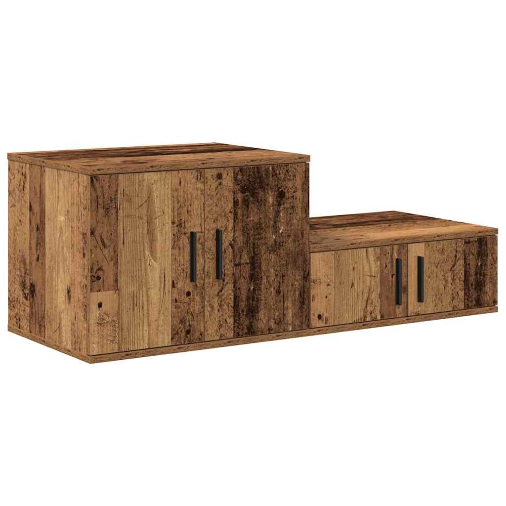 Opbergkast 2 pcs Oudhout 118 x 41 x 40 cm Bewerkt hout is nu te koop bij PeponiXL, paradijselijk wonen!