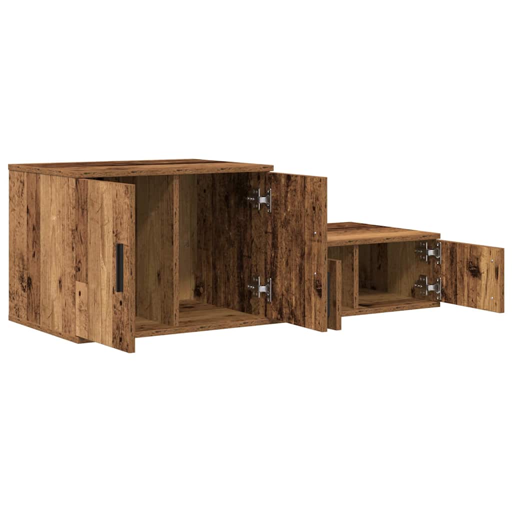 Opbergkast 2 pcs Oudhout 118 x 41 x 40 cm Bewerkt hout is nu te koop bij PeponiXL, paradijselijk wonen!
