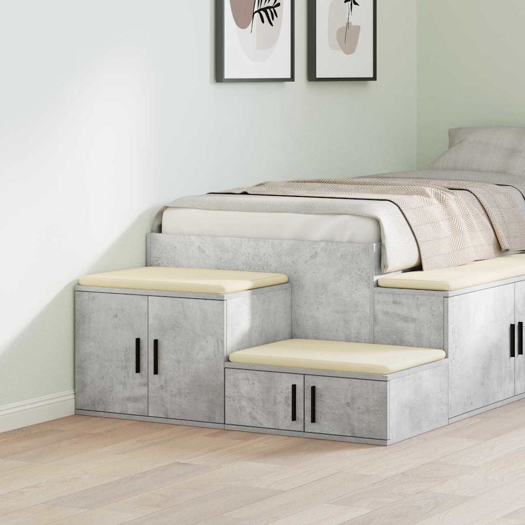 Opbergkast 2 pcs Beton Grijs 108 x 41 x 40 cm Bewerkt hout is nu te koop bij PeponiXL, paradijselijk wonen!