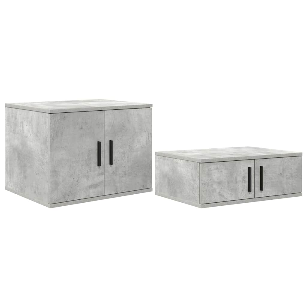 Opbergkast 2 pcs Beton Grijs 108 x 41 x 40 cm Bewerkt hout is nu te koop bij PeponiXL, paradijselijk wonen!