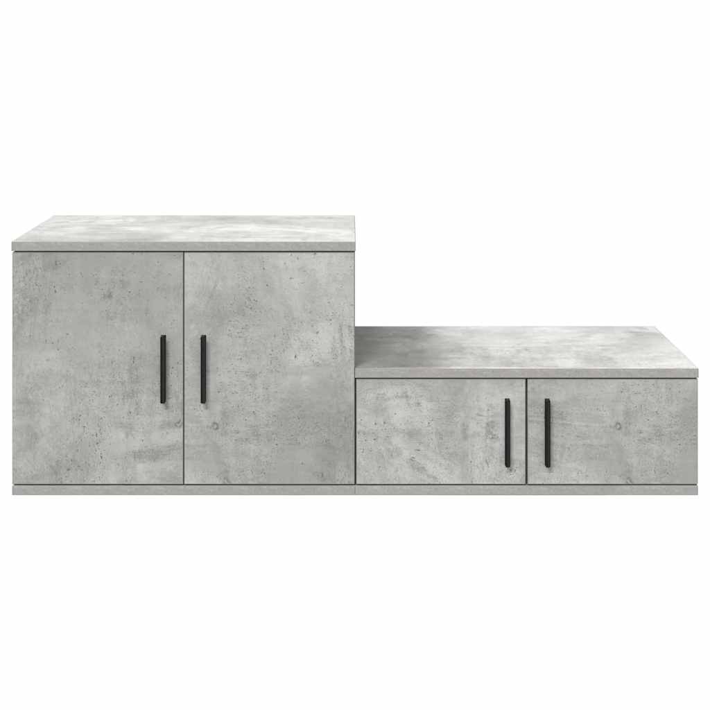 Opbergkast 2 pcs Beton Grijs 108 x 41 x 40 cm Bewerkt hout is nu te koop bij PeponiXL, paradijselijk wonen!
