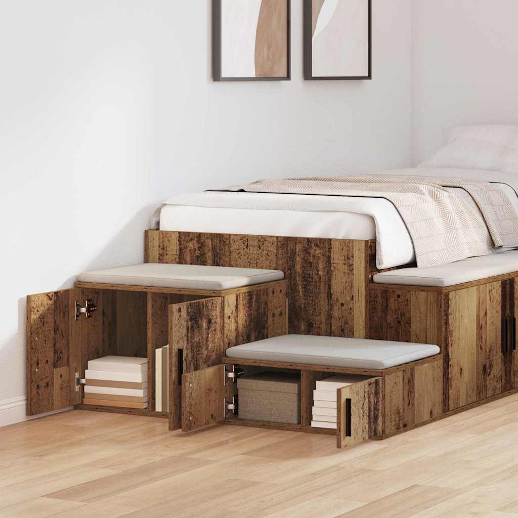 Opbergkast 2 pcs Oudhout 108 x 41 x 40 cm Bewerkt hout is nu te koop bij PeponiXL, paradijselijk wonen!