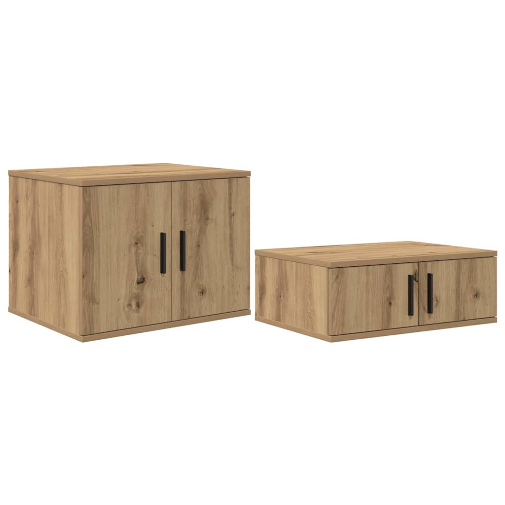 Opbergkast 2 pcs Artisan Eiken 108 x 41 x 40 cm Bewerkt hout is nu te koop bij PeponiXL, paradijselijk wonen!