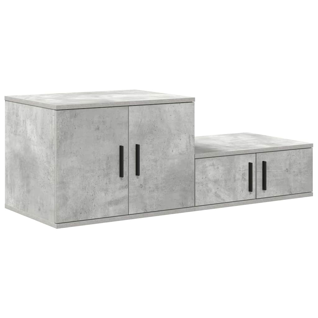 Opbergkast 2 pcs Beton Grijs 103 x 41 x 40 cm Bewerkt hout is nu te koop bij PeponiXL, paradijselijk wonen!