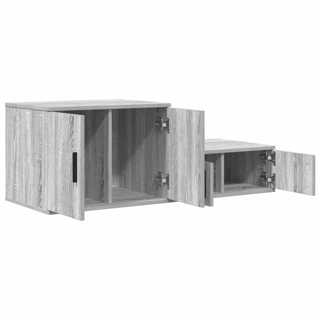 Opbergkast 2 pcs Grijs Sonoma 103 x 41 x 40 cm Bewerkt hout is nu te koop bij PeponiXL, paradijselijk wonen!