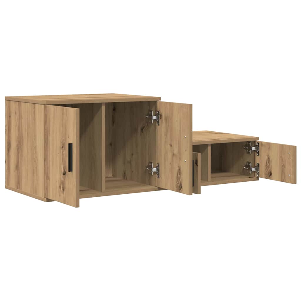 Opbergkast 2 pcs Artisan Eiken 103 x 41 x 40 cm Bewerkt hout is nu te koop bij PeponiXL, paradijselijk wonen!