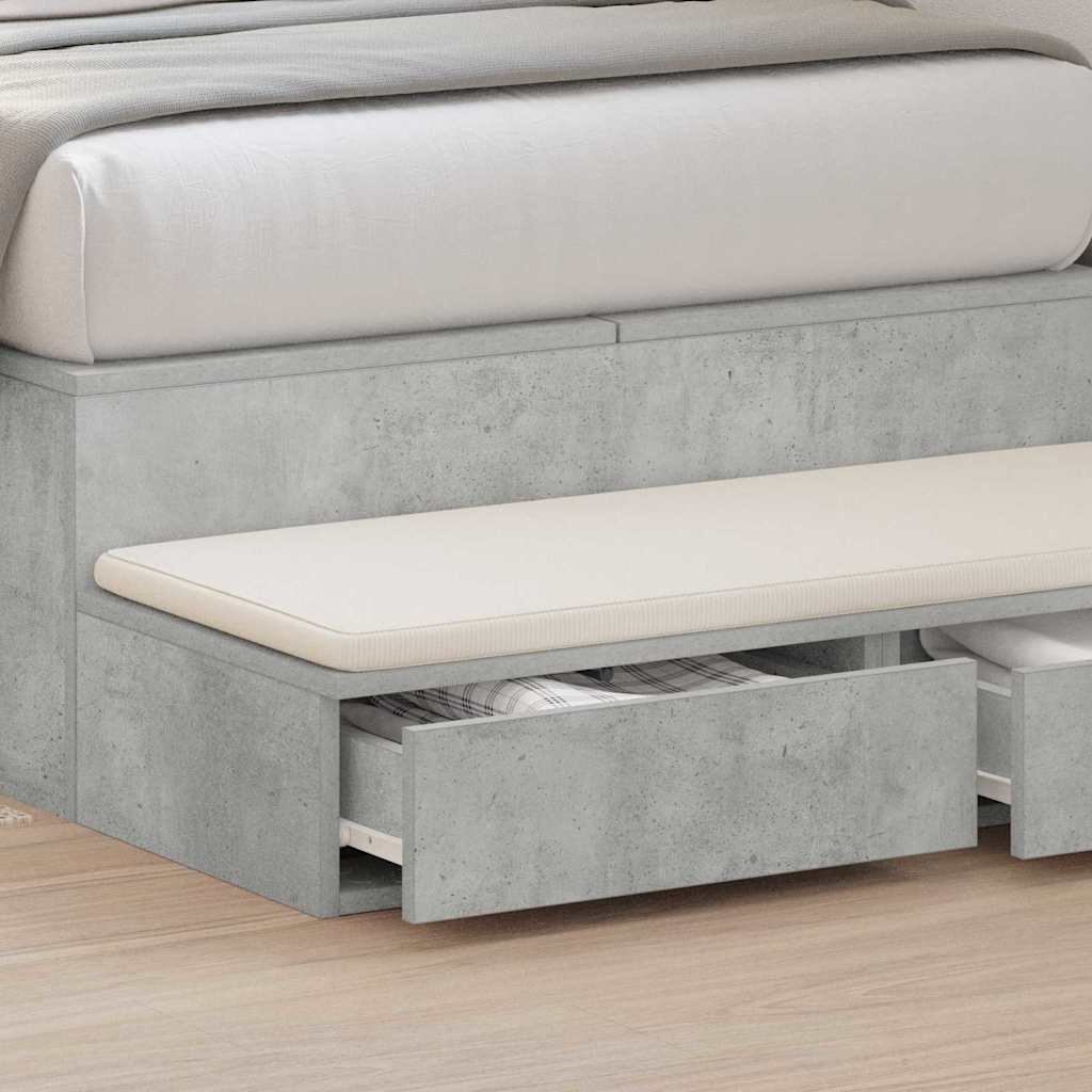 Bedlades met lade Beton Grijs 100 x 36,5 x 16,5 cm Bewerkt hout is nu te koop bij PeponiXL, paradijselijk wonen!