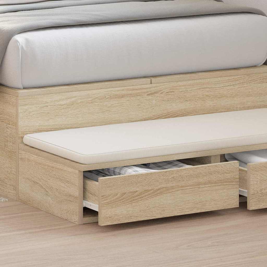 Bedlades met lade Sonoma Eiken 80 x 36,5 x 16,5 cm Bewerkt hout is nu te koop bij PeponiXL, paradijselijk wonen!