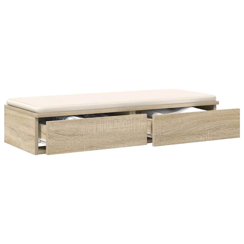 Bedlades met lade Sonoma Eiken 80 x 36,5 x 16,5 cm Bewerkt hout is nu te koop bij PeponiXL, paradijselijk wonen!
