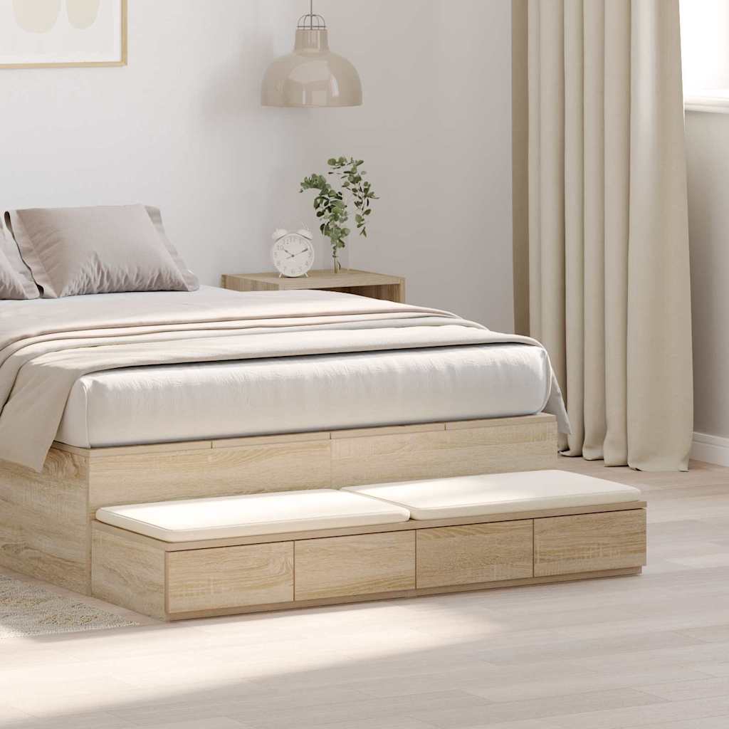 Bedlades Sonoma Eiken 120 x 36,5 x 16,5 cm Bewerkt hout is nu te koop bij PeponiXL, paradijselijk wonen!