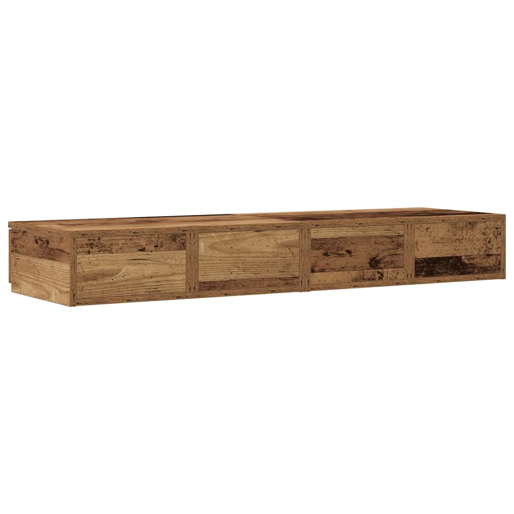Bedlades met lade Oudhout 120 x 36,5 x 16,5 cm Bewerkt hout is nu te koop bij PeponiXL, paradijselijk wonen!