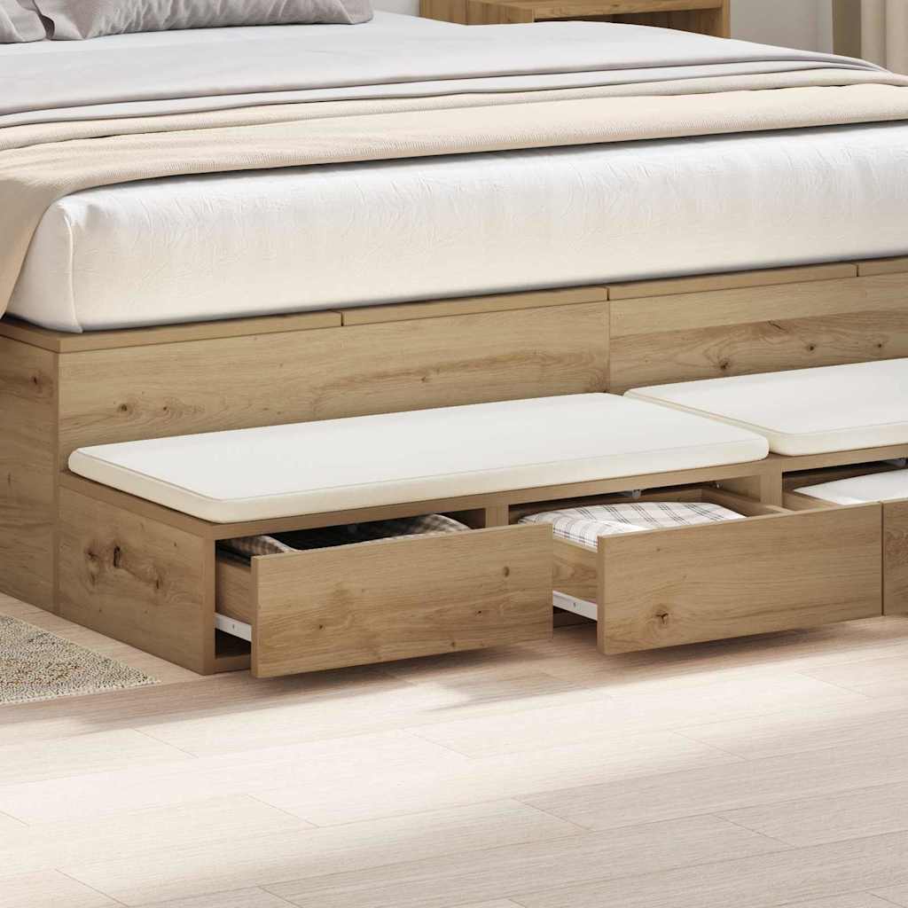 Bedlades Artisan Eiken 150 x 36,5 x 16,5 cm Bewerkt hout is nu te koop bij PeponiXL, paradijselijk wonen!