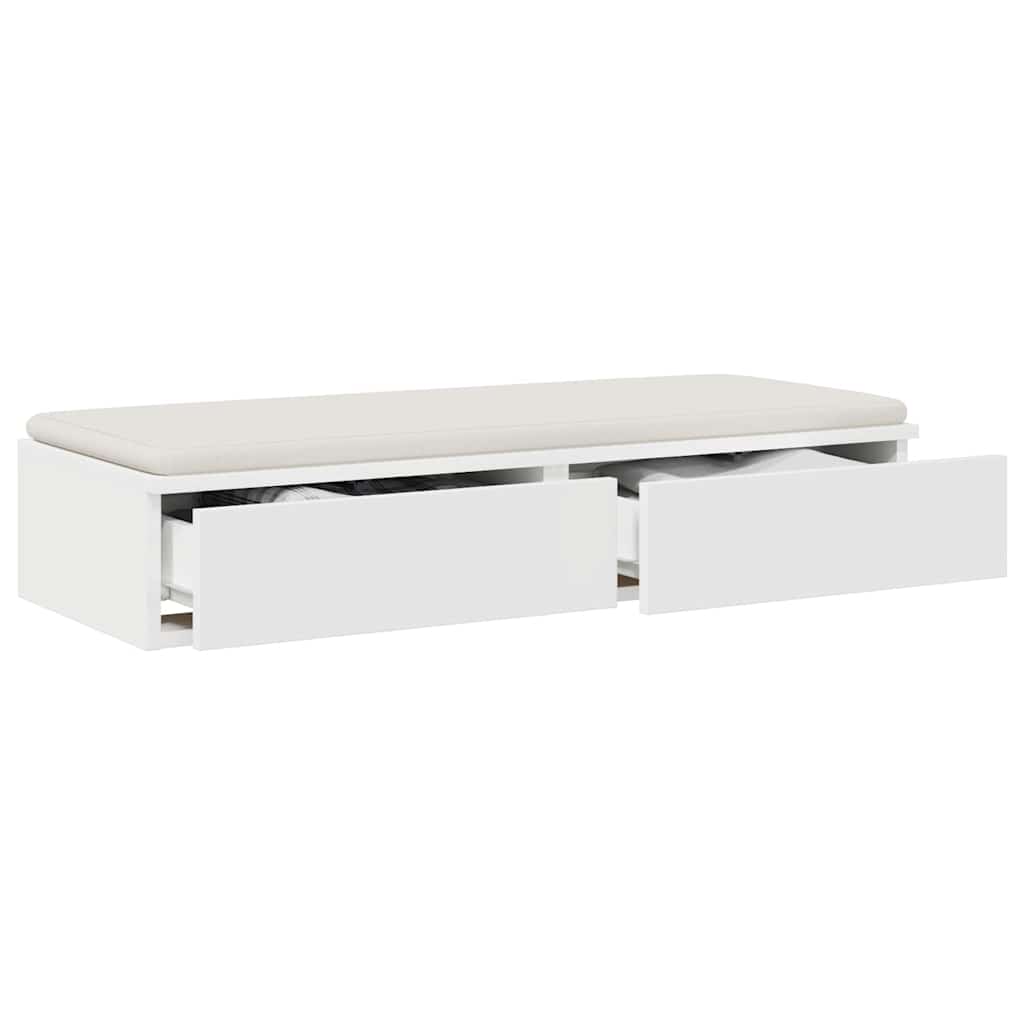 Bedlades met lade Wit 75 x 36,5 x 16,5 cm Bewerkt hout is nu te koop bij PeponiXL, paradijselijk wonen!