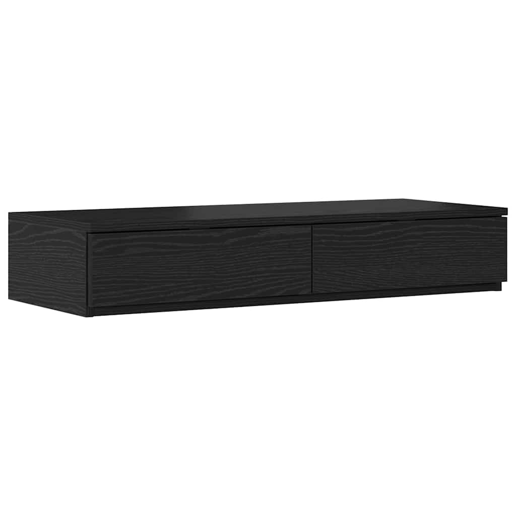 Bedlades met lade Zwart Eiken 75 x 36,5 x 16,5 cm Bewerkt hout is nu te koop bij PeponiXL, paradijselijk wonen!
