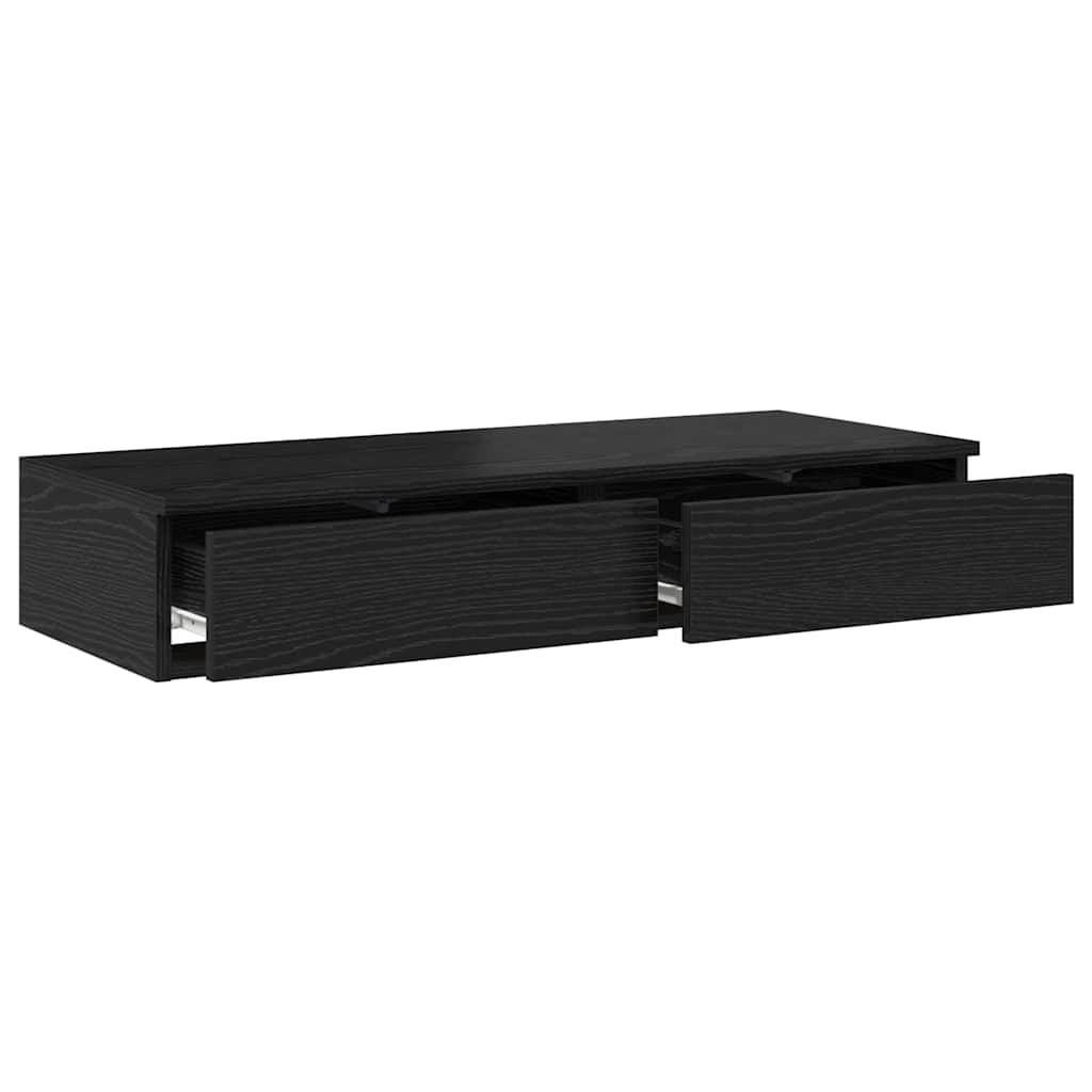 Bedlades met lade Zwart Eiken 75 x 36,5 x 16,5 cm Bewerkt hout is nu te koop bij PeponiXL, paradijselijk wonen!