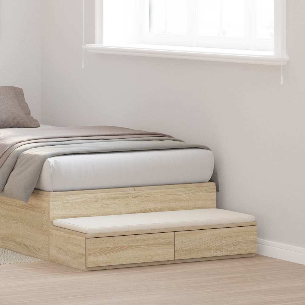 Bedlades met lade Sonoma Eiken 75 x 36,5 x 16,5 cm Bewerkt hout is nu te koop bij PeponiXL, paradijselijk wonen!