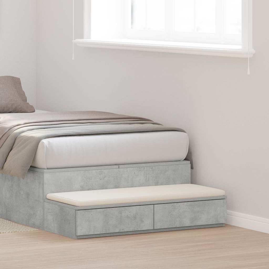 Bedlades met lade Beton Grijs 75 x 36,5 x 16,5 cm Bewerkt hout is nu te koop bij PeponiXL, paradijselijk wonen!