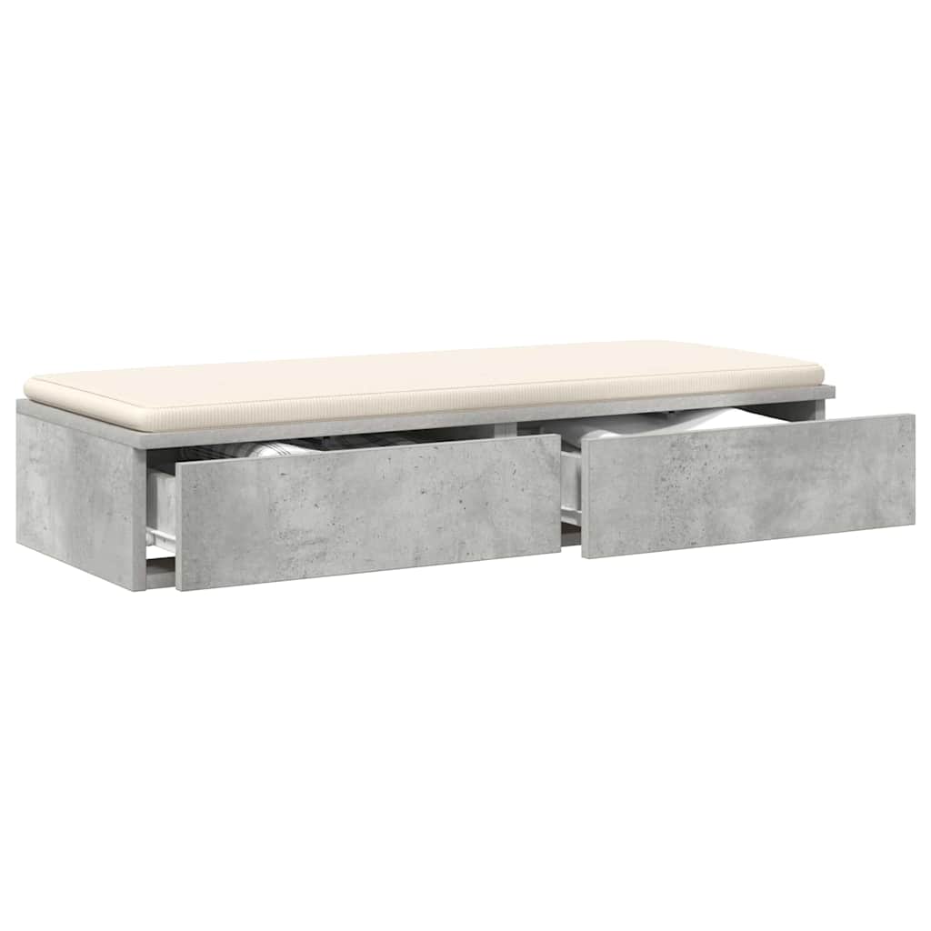 Bedlades met lade Beton Grijs 75 x 36,5 x 16,5 cm Bewerkt hout is nu te koop bij PeponiXL, paradijselijk wonen!