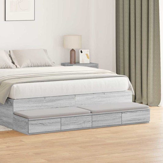 Bedlades Grijs Sonoma 160 x 36,5 x 16,5 cm Bewerkt hout is nu te koop bij PeponiXL, paradijselijk wonen!
