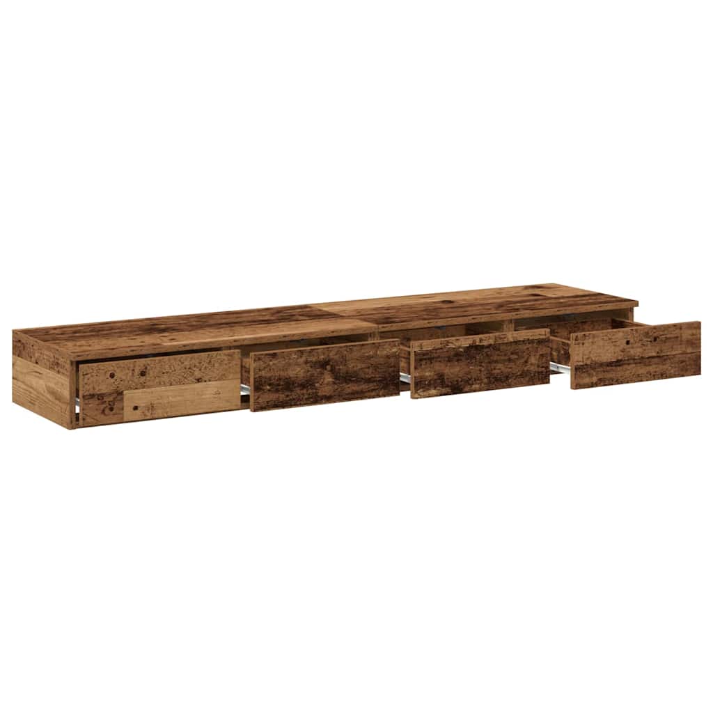 Bedlades met lade Oudhout 160 x 36,5 x 16,5 cm Bewerkt hout is nu te koop bij PeponiXL, paradijselijk wonen!