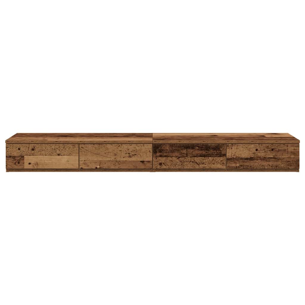 Bedlades met lade Oudhout 160 x 36,5 x 16,5 cm Bewerkt hout is nu te koop bij PeponiXL, paradijselijk wonen!