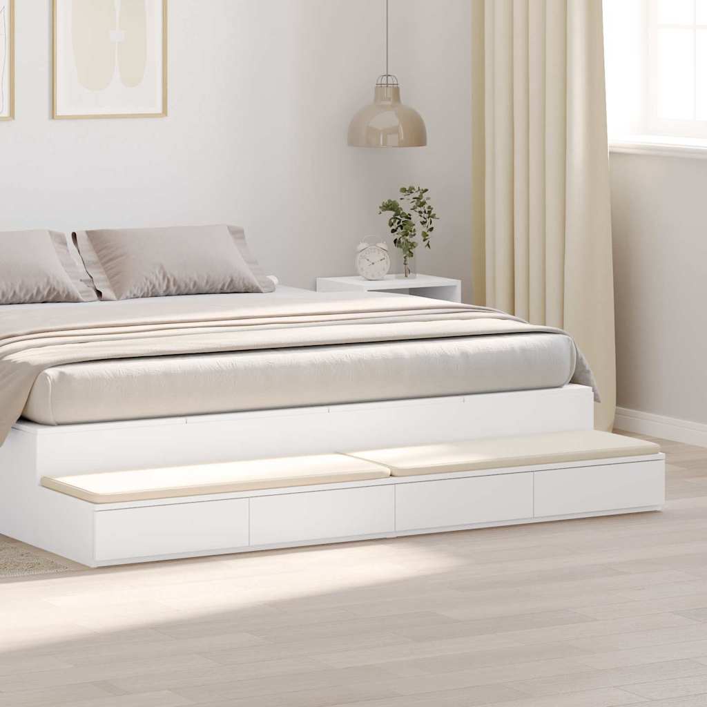 Bedlades met lade Wit 180 x 36,5 x 16,5 cm Bewerkt hout is nu te koop bij PeponiXL, paradijselijk wonen!