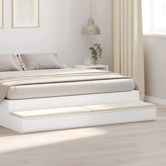 Bedlades met lade Wit 180 x 36,5 x 16,5 cm Bewerkt hout is nu te koop bij PeponiXL, paradijselijk wonen!