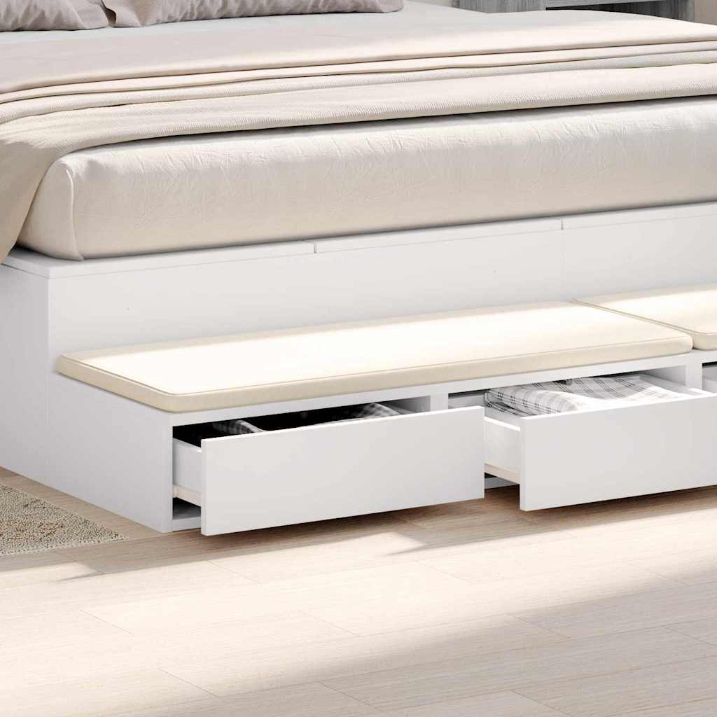 Bedlades met lade Wit 180 x 36,5 x 16,5 cm Bewerkt hout is nu te koop bij PeponiXL, paradijselijk wonen!