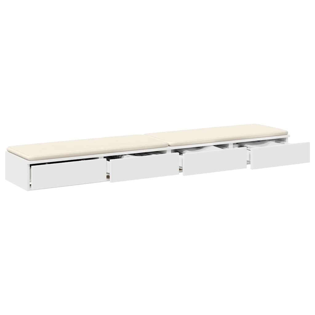 Bedlades met lade Wit 180 x 36,5 x 16,5 cm Bewerkt hout is nu te koop bij PeponiXL, paradijselijk wonen!