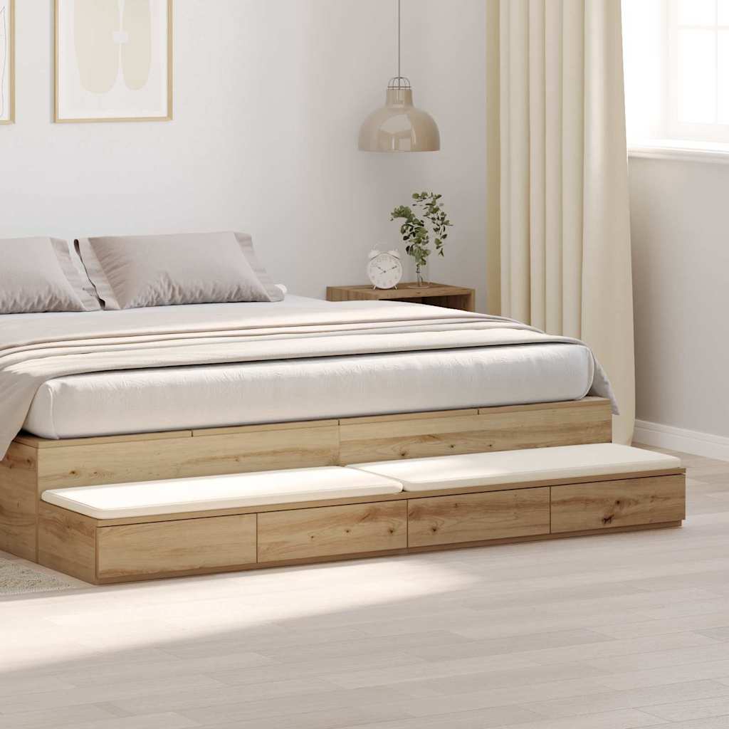 Bedlades Artisan Eiken 180 x 36,5 x 16,5 cm Bewerkt hout is nu te koop bij PeponiXL, paradijselijk wonen!