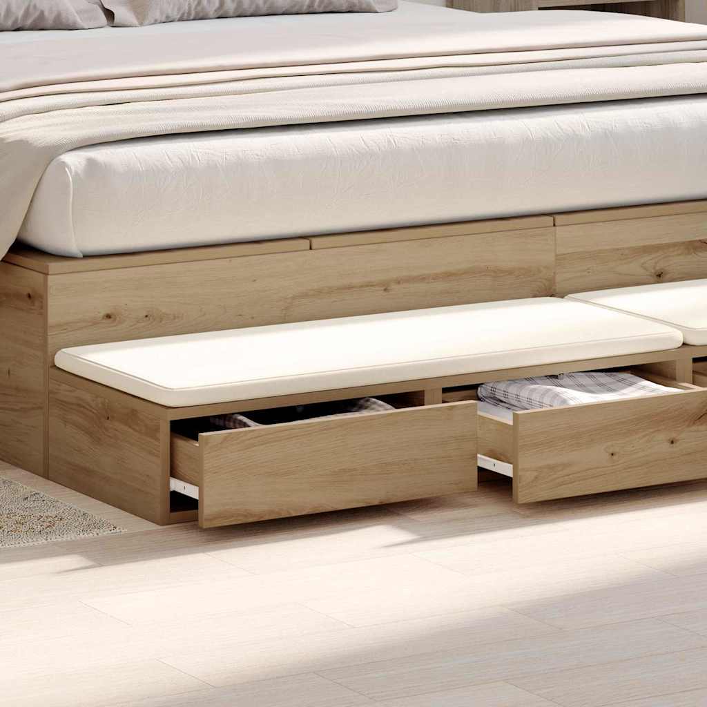 Bedlades Artisan Eiken 180 x 36,5 x 16,5 cm Bewerkt hout is nu te koop bij PeponiXL, paradijselijk wonen!
