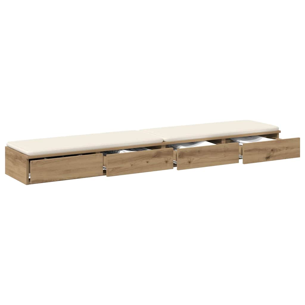 Bedlades Artisan Eiken 180 x 36,5 x 16,5 cm Bewerkt hout is nu te koop bij PeponiXL, paradijselijk wonen!