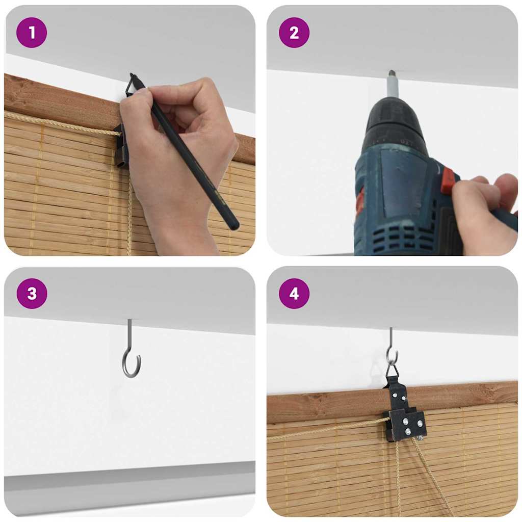 Rolgordijn met gordijnen Bruin 60 x 160 cm Bamboe is nu te koop bij PeponiXL, paradijselijk wonen!