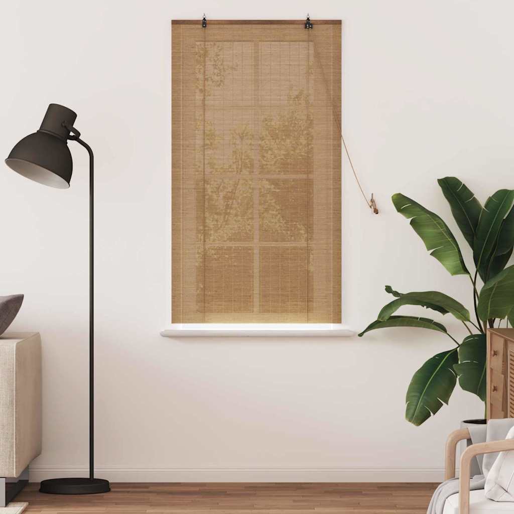 Rolgordijn met gordijnen Bruin 90 x 160 cm Bamboe is nu te koop bij PeponiXL, paradijselijk wonen!