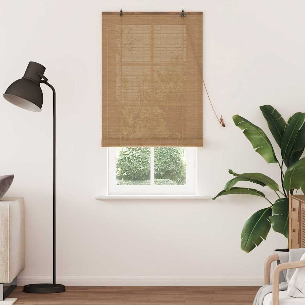 Rolgordijn met gordijnen Bruin 90 x 220 cm Bamboe is nu te koop bij PeponiXL, paradijselijk wonen!