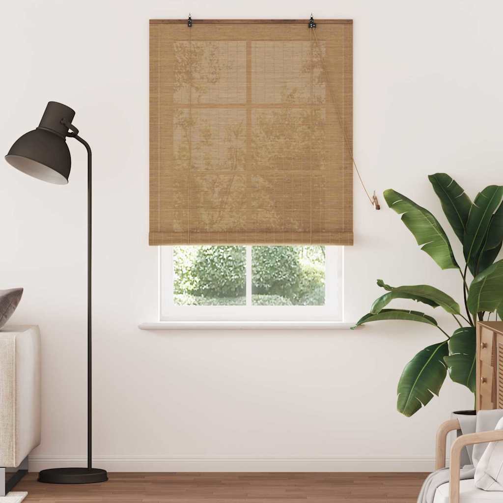Rolgordijn met gordijnen Bruin 110 x 220 cm Bamboe is nu te koop bij PeponiXL, paradijselijk wonen!
