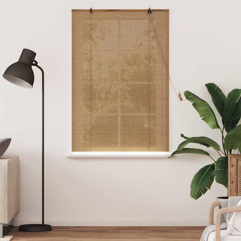 Rolgordijn met gordijnen Bruin 120 x 160 cm Bamboe is nu te koop bij PeponiXL, paradijselijk wonen!
