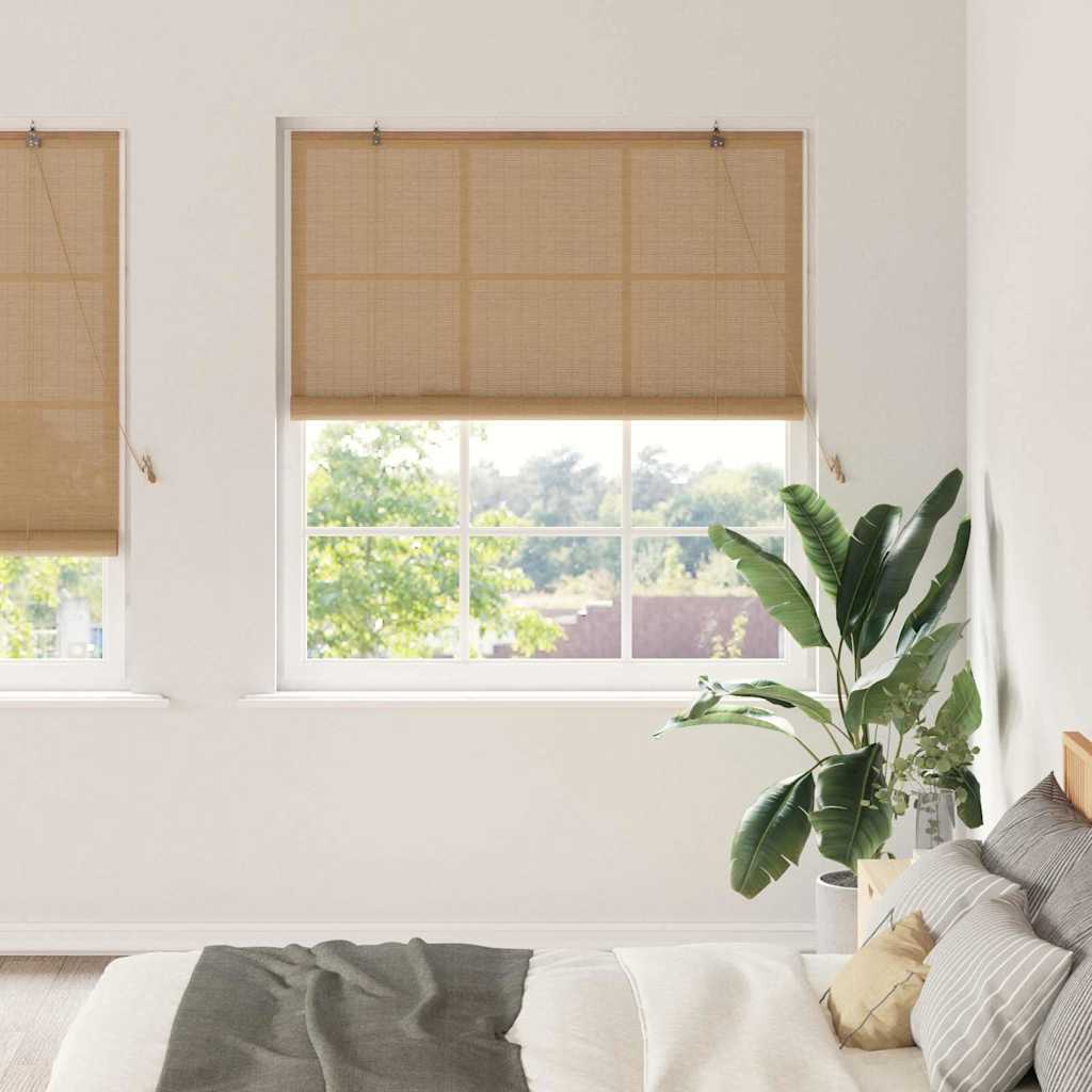 Rolgordijn met gordijnen Bruin 140 x 220 cm Bamboe is nu te koop bij PeponiXL, paradijselijk wonen!